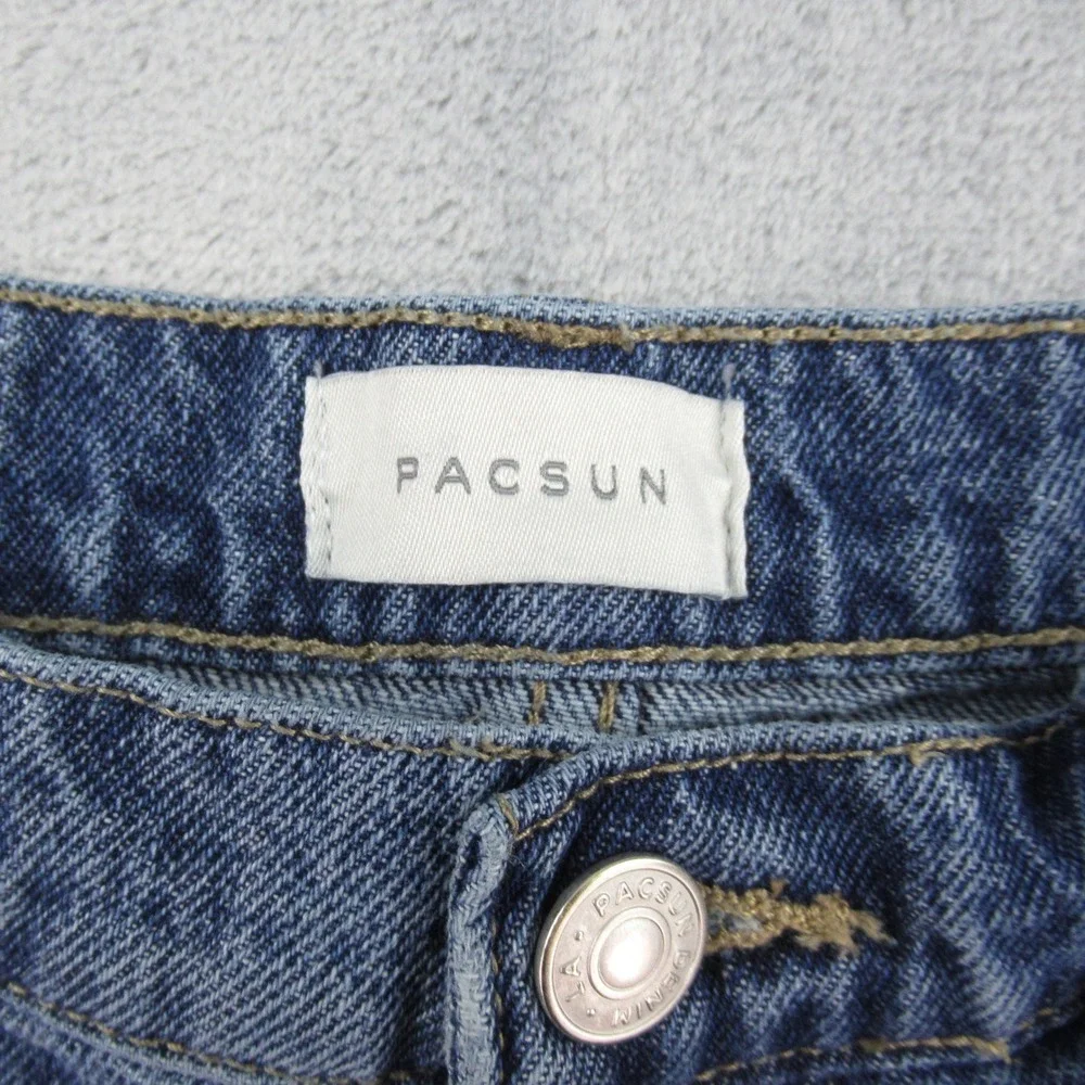 PacSun Extreme Jort Women 29 Blue Denim Baggy Skater Shorts 100% Cotton RN090233